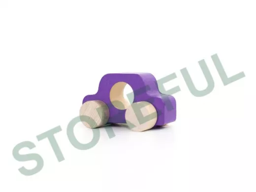 Фигурка деревянная "Каталка" "Машинка Томик" "Фиолетовая" (1 штука)  игрушки из дерева