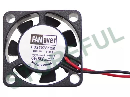 Вентилятор  +12В;   25х25х7мм;  0,05А "FD2507S12M"  (втулка, 10000об/мин)