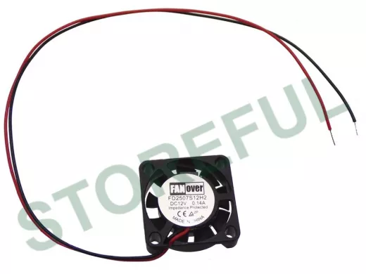 Вентилятор  +12В;   25х25х7мм;  0,14А "FD2507S12H"  (втулка скольжения, 10000об/мин)