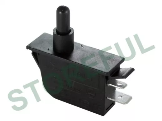 Перекл-Кнопка  KDN-101 прямоуг. (37x15х19мм) без фикс. вертик. 2 выв. (220В/2А)