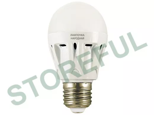 Светодиодная лампа A60 Е27  5W 6000K  Народная  НЛ-LED TDM  220В аналог 40Вт.
