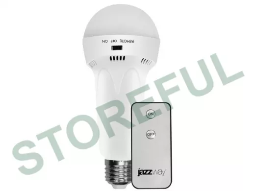 Светодиодная лампа-фонарь Е27 с пультом ДУ Jazzway Accu9-L3WR аварийный светильник,140Лм,4Вт 90минут