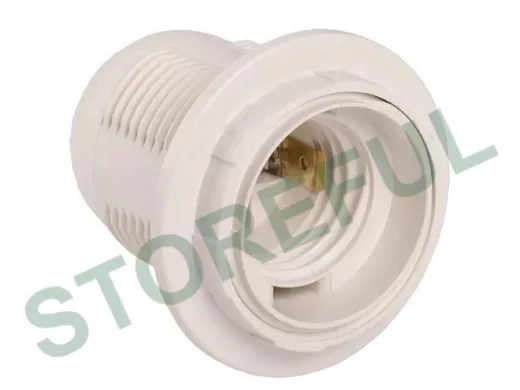 Патрон Е27 с кольцом, термостойкий пластик, белый, UNIVersal