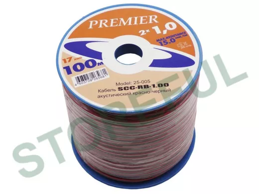 Акустический кабель красно-черный 2х1,0мм.кв (Cu+Al) APC-015, чёрно-красный/100м