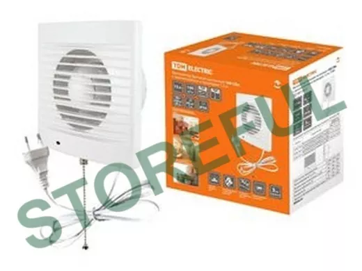 Вентилятор TDM бытовой настенный 100 СВп, с выключателем и проводом 1,3 м,  SQ1807-0013