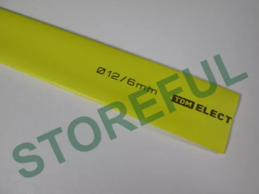 Термоусадка TDM ТУТнг 12/6 желтая 1м SQ0518-0223
