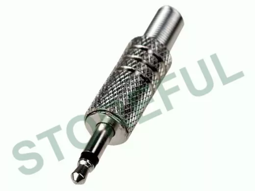 Разъем аудио 3,5мм штекер (моно металл "nikel") на кабель