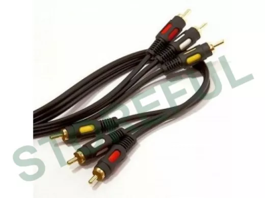 Шнур 3тюльпана / 3тюльпана  1,5 м (gold plastik) APH-225-1,5