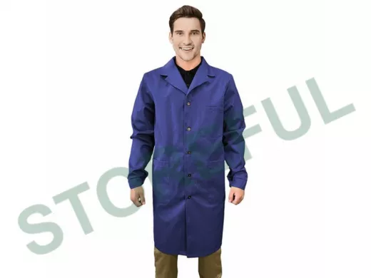 Халат рабочий мужской синий, бязь, размер 56-58, рост 170-176, плотность ткани 142 г/м2