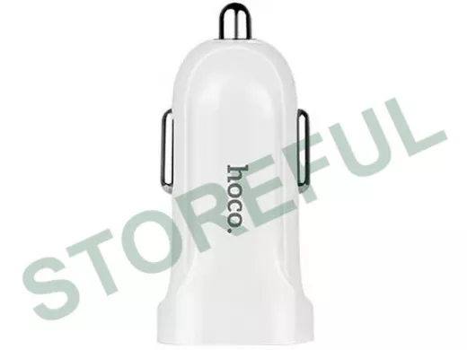 Автомобильный адаптер HOCO, Z2, 1 USB, 1500mA, пластик, кабель микро USB, цвет: белый