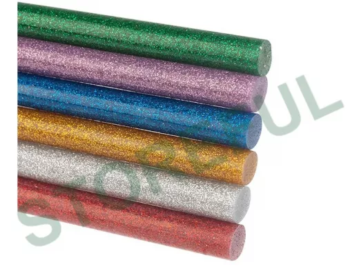 Клеевые стержни, диаметр 11,0мм, длина 100мм, цветной с блестками  (12шт) REXANT цена за 1 упаковку