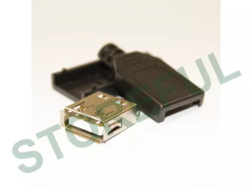 Разъём компьют: гнездо USB 4pin на кабель в корпусе