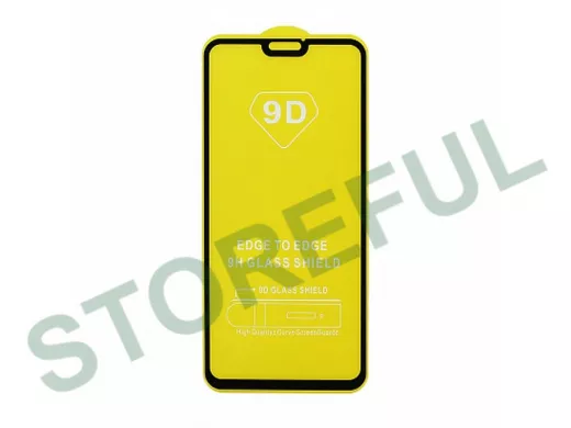 Стекло защитное Xiaomi Redmi Note 9/Redmi 10X, чёрное, Full Glass - Full GC, тех.пак.