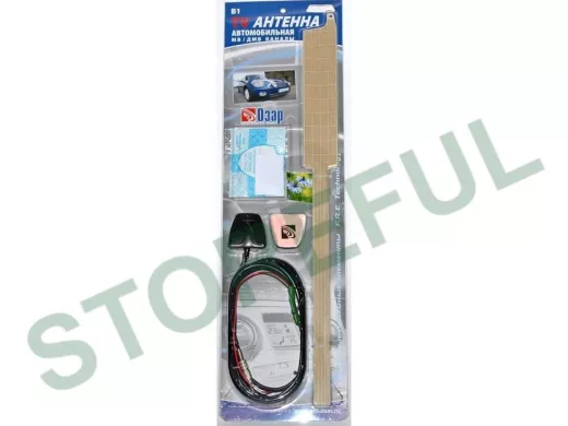 Антенна активная автомобильная телевизионная "В1 TV" DTV-T2 МВ 2-12,ДМВ 21-60 канал, усиление 20Дб