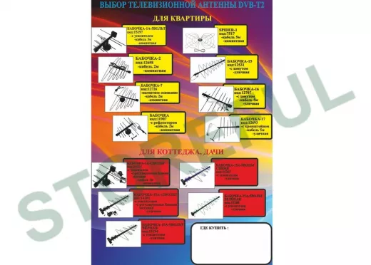 "Выбор антенны DVB-T2" листовка 2, формат А5