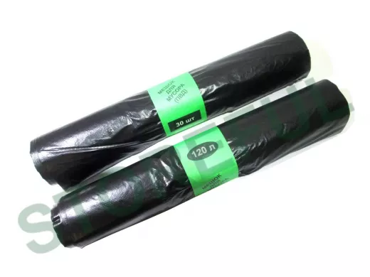 Мешки для мусора 120 литров  70х110см/40мкм  (цена за 30шт в рулоне)