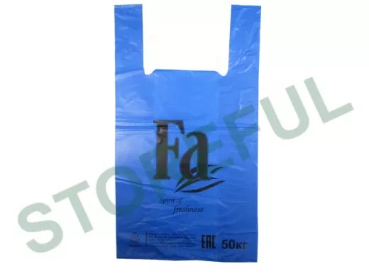 Пакет майка ПНД 30х16х57 30мкм FA синяя (200шт./уп) (цена за 1шт)