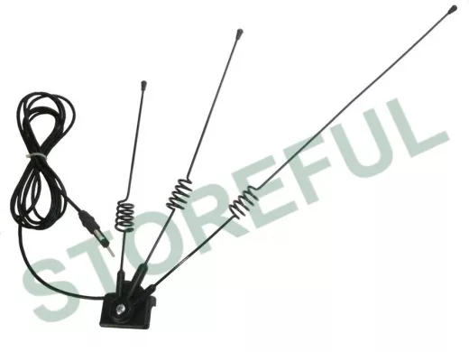 "FIX-155P" BLACK автомобильная  желобковая антенна для автомагнитолы, диапазон FM,УКВ,чёрные пружины