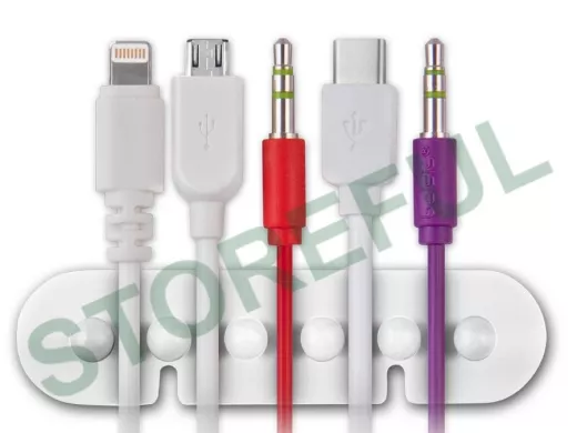 Держатель универсальный пятиместный штырьки, приклеивающийся, белый, 2 шт. в блистере EAN