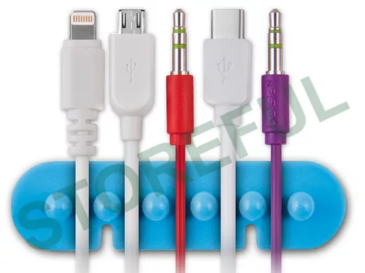 Держатель универсальный пятиместный штырьки, приклеивающийся, цветной, 2 шт. в блистере EAN