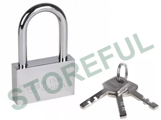 Навесной замок 70 мм сталь длинная дужка "Четыре сезона" 79-0047