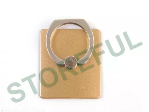 Подставка  для смартфона мини, универсальный,  "Кольцо", квадрат, золотой