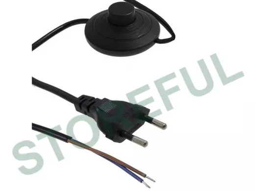 Сетевой шнур с выключателем для бра 2,5 метра кабель 2x0.75мм "ABI 196303" черный