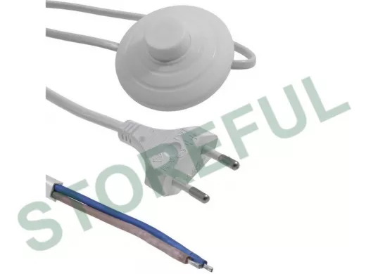 Сетевой шнур с выключателем для бра 2.5 метра 2x0.75мм "ABI 196304" белый