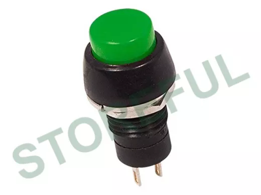 Выключатель-кнопка  250V 1А (2с) (ON)-OFF  Б/Фикс  зеленая  Micro  REXANT