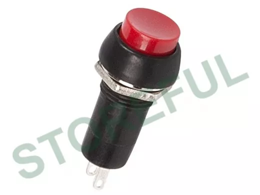 Выключатель-кнопка  250V 1А (2с) ON-(OFF)  Б/Фикс (на размыкание)  красная  REXANT