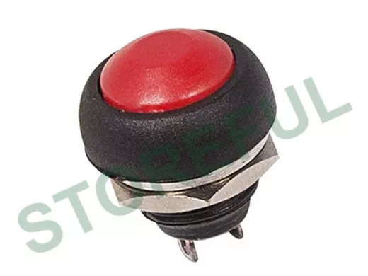 Выключатель-кнопка  250V 1А (2с) (ON)-OFF  Б/Фикс  красная  Micro  REXANT