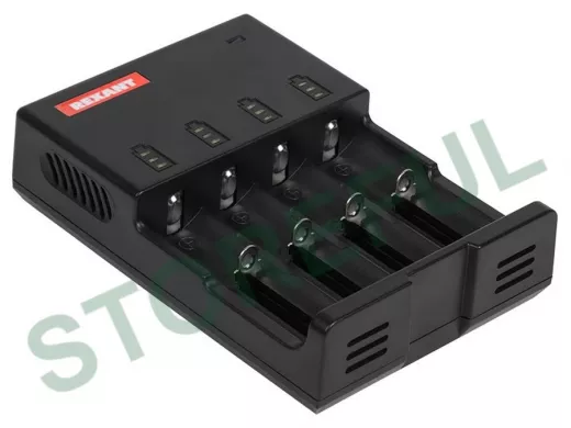 Зарядное устройство для аккумулятора SMART для 4 АКБ с жк дисплеем Rexant i4 универсальное