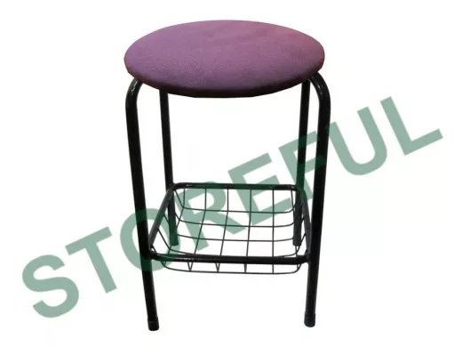 Табурет с подставкой для ног и корзинкой для вещей 