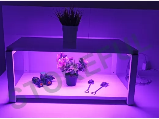 Полка для цветов и рассады с фитоподсветкой, высота 25см, серый "ЯиСАД 212439"  60х30, сосна