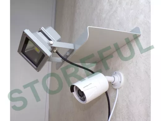 Кронштейн-козырёк для камеры и прожектора "POHER-214524" серый, сталь 2мм, вылет 18см,ширина 24,4см