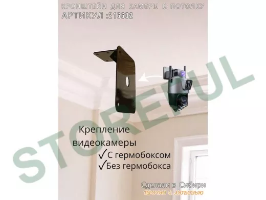 Кронштейн для поворотной камеры к потолку усиленный 