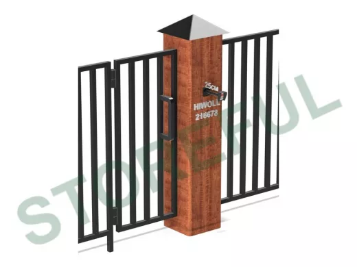 Стальной защитный козырек для кнопок выхода с вылетом от стены 25см "HIWOLL 216678" черный, 8х11см