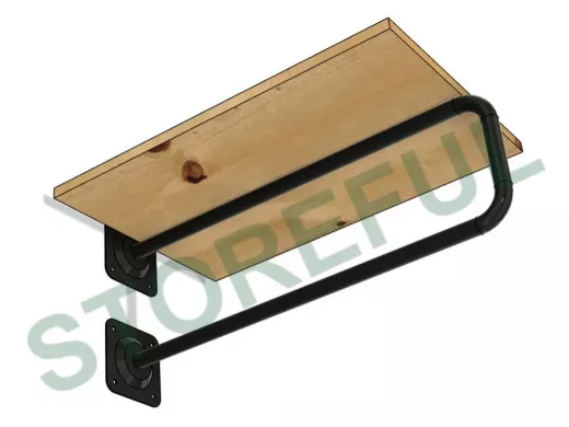 Гардеробная система для плечиков с полкой 35х54см, вылет 60см 