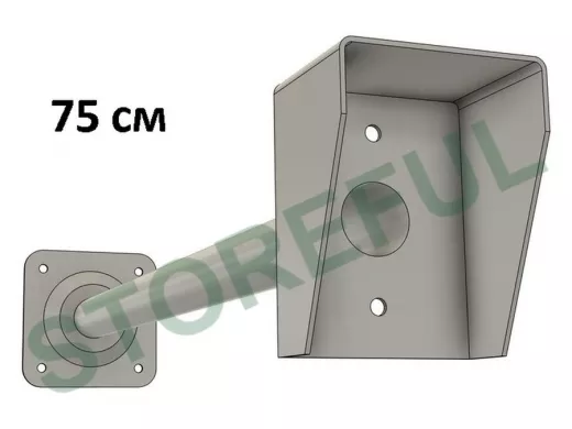 Стальной защитный козырек для кнопок выхода с вылетом от стены 75см 