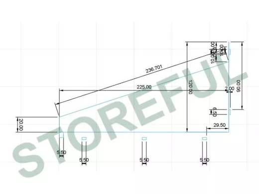 Кронштейн для полки шириной 22см ABIKREP-216756 размер 130х225мм, сталь, черный