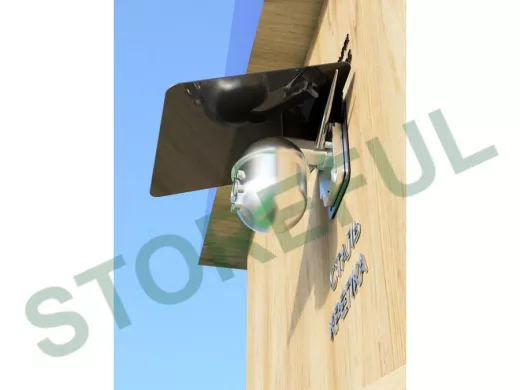 Кронштейн-козырёк для камеры "POHER-216825" 24х27см, сталь 2 мм, разборный, угол 70гр, черный