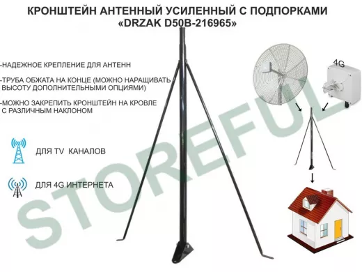 Кронштейн для антенны на крышу обжатый 