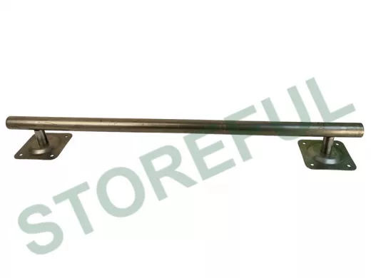 Поручень пристенный для зданий, длина  80см вылет 8см "ABIKREP-217048" серый, 2 опоры, диаметр 32мм