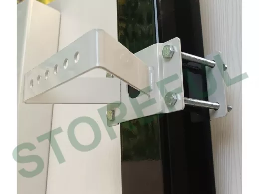 Кронштейн для прожектора на квадратную трубу 60х60мм с отверстием "ХОП-217067" серый, сталь