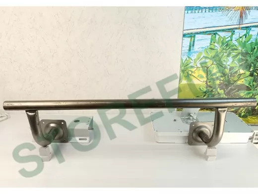 Поручень пристенный для зданий,серый, длина  80см вылет 15см 