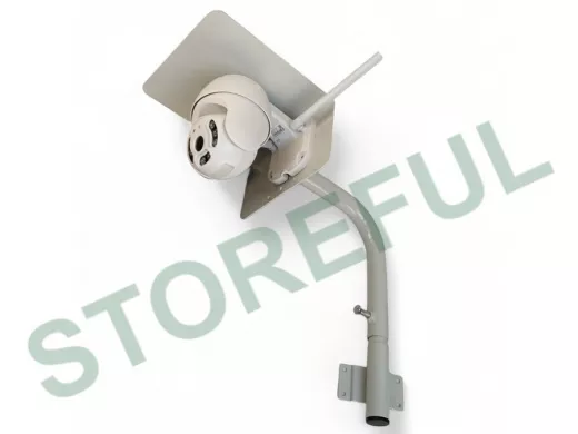 Кронштейн поворотный с козырьком для видеокамеры и прожектора, вылет 25см 