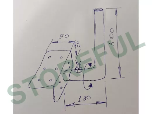 Кронштейн антенный на торец крыши, поворотный, вверх 50 см, 9х15см "ТОРЕЦКРЕП-217487" серый, 32мм