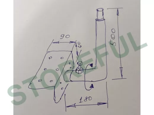 Кронштейн антенный на торец крыши, поворотный, вверх 50 см, 9х15см, обжат "ТОРЕЦКРЕП-217490" черный