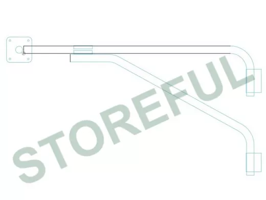 Кронштейн "КАМЕРАКРЕП-217496" на столб, к стене, для двух видеокамер, вылет 110см, с укосиной, серый