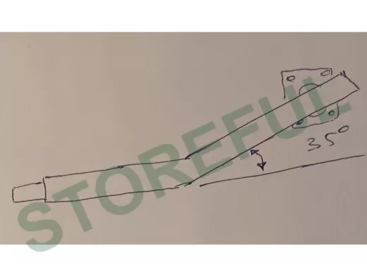 Поручень, соединительный, угол 35гр, 80см, левый 